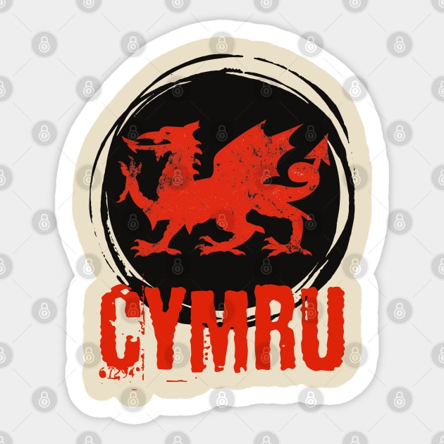 Cymru Welsh Dragon Sticker by Teessential